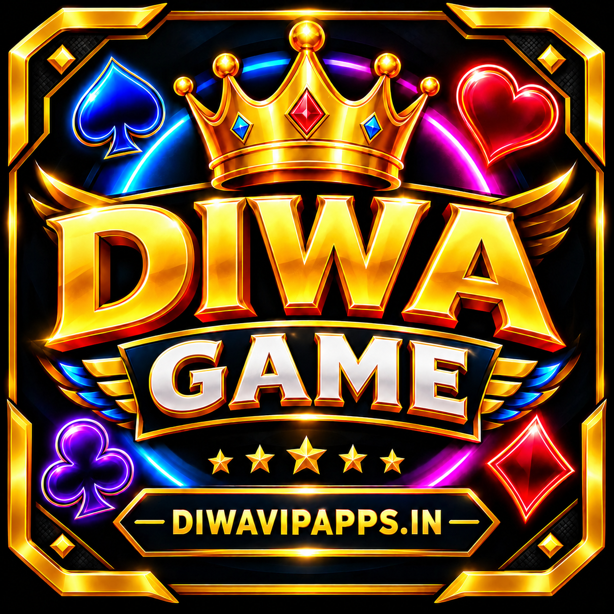 Diwa Game Neon Casino Emblem